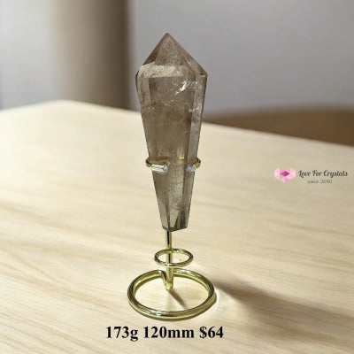 Smoky Quartz Sword of Protection (Brazil) with Stand (Pre-coded & Activated) 173g 120mm Smoky quartz