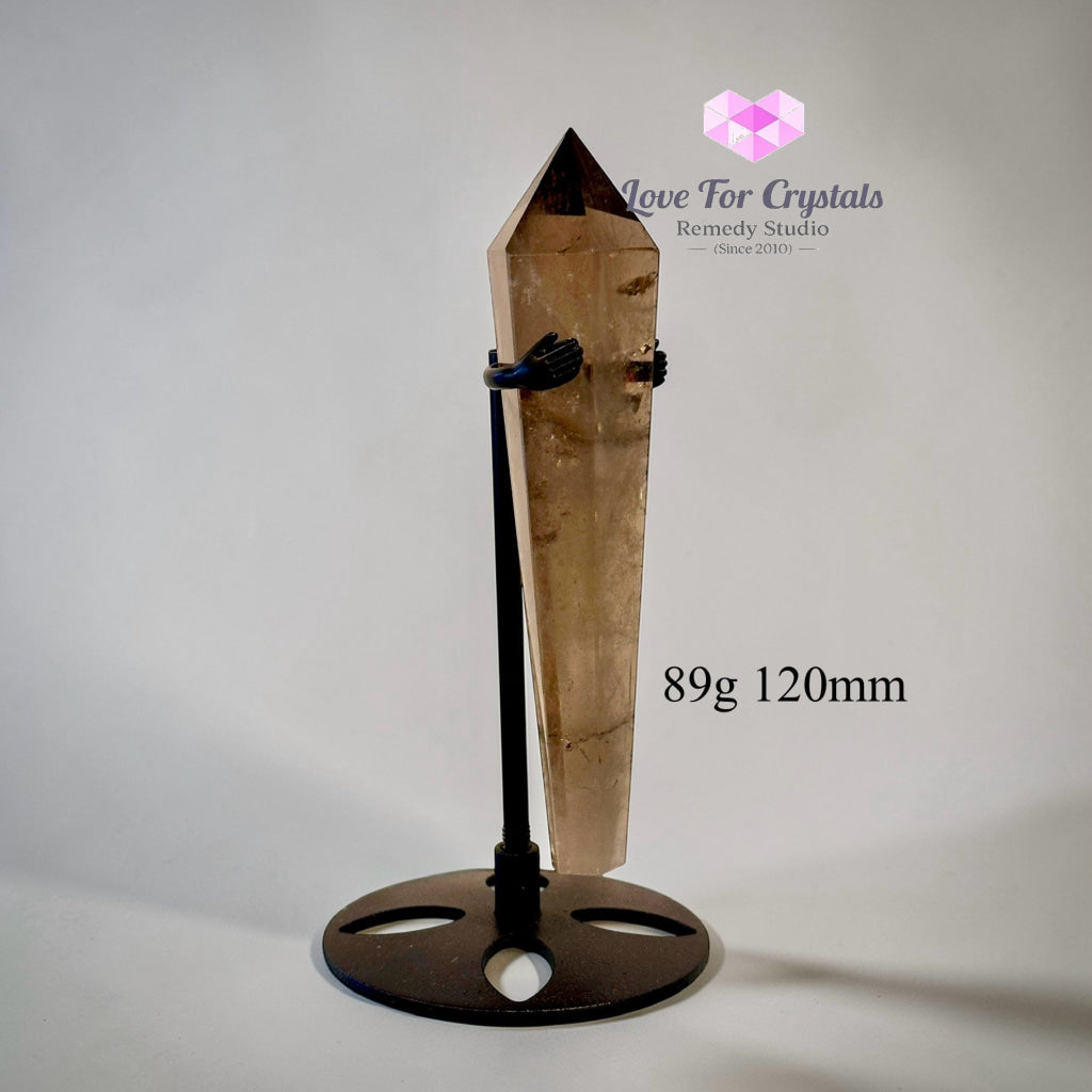 Smoky Quartz Sword of Protection (Brazil) with Stand (Pre-coded & Activated) 89g 120mm Smoky quartz