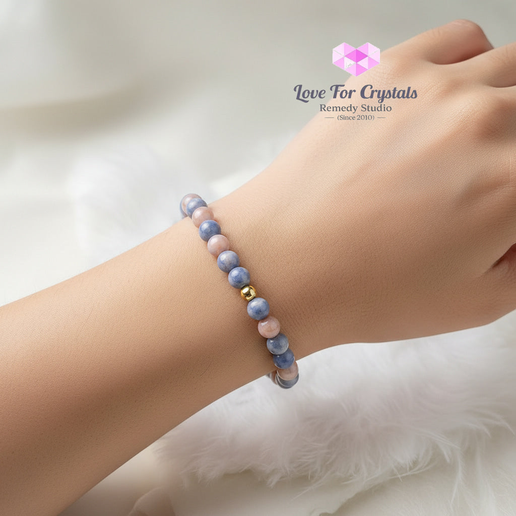 Sodalite Clear Expression 6mm Bracelet with 14k gold filled bead Bracelets & Bangles