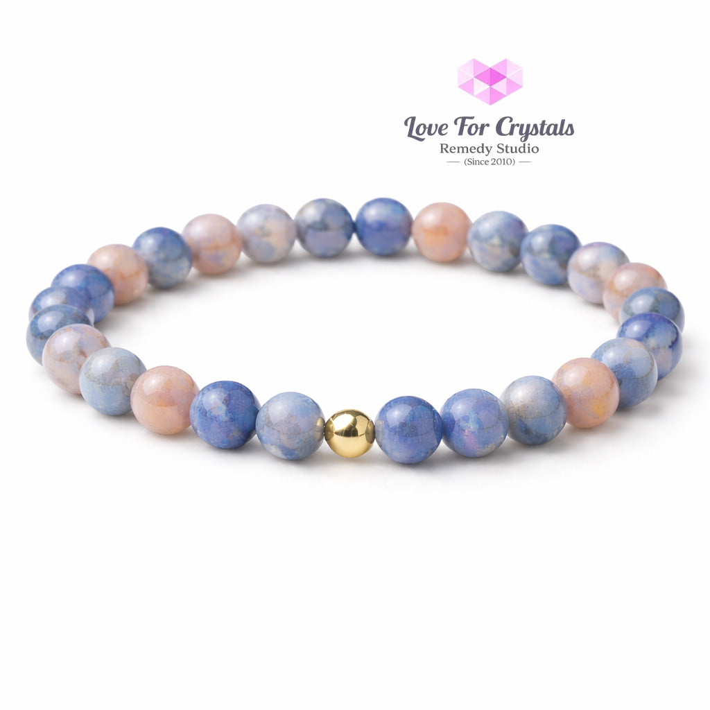 Sodalite Clear Expression 6mm Bracelet with 14k gold filled bead Bracelets & Bangles