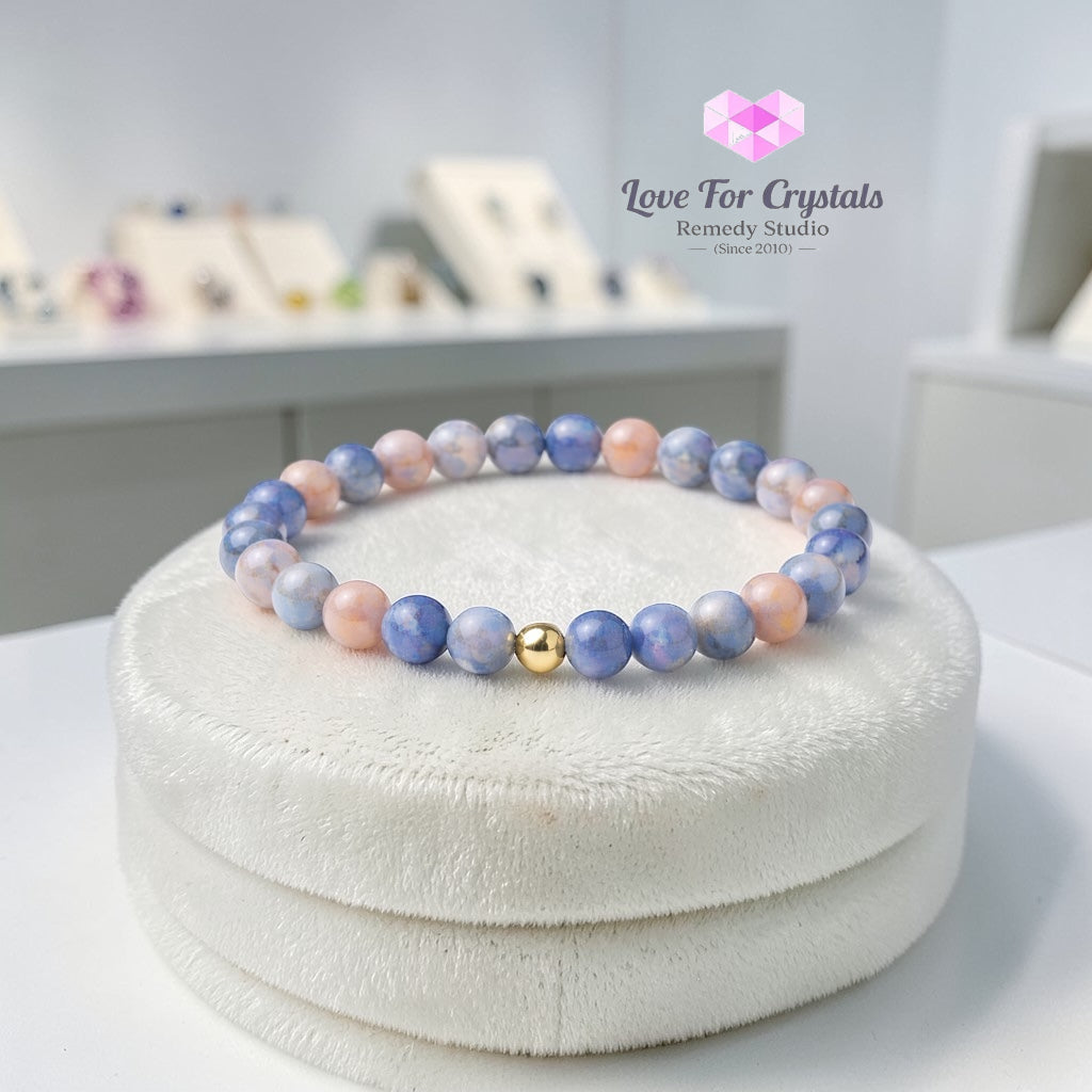 Sodalite Clear Expression 6mm Bracelet with 14k gold filled bead Bracelets & Bangles