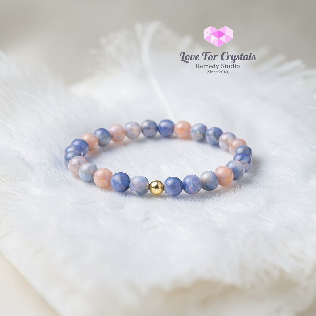 Sodalite Clear Expression 6mm Bracelet with 14k gold filled bead Bracelets & Bangles