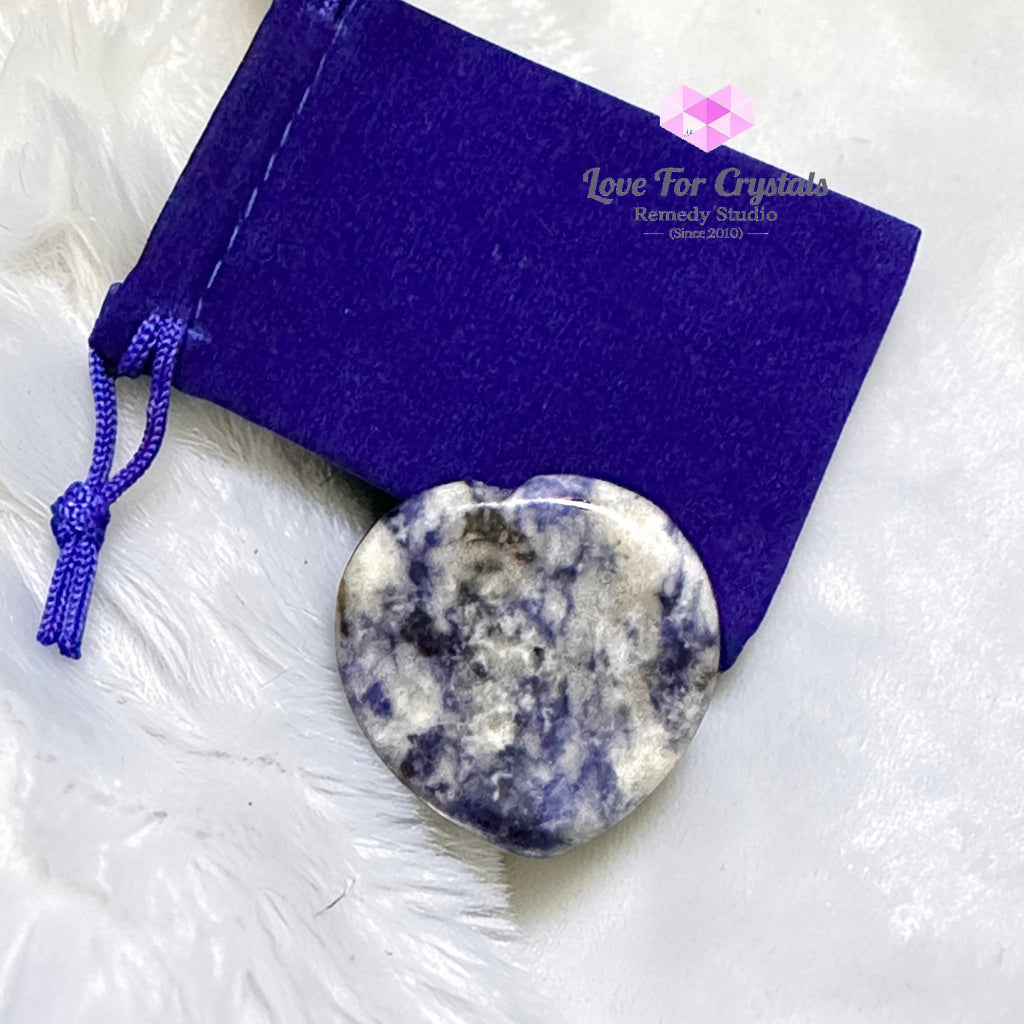 Sodalite Stress Release Heart Worry Stone 40mm (encoded and activated) Random Piece 40mm Worry stone