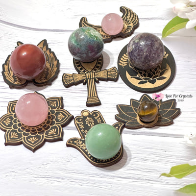 Sphere Wooden Stand (Assorted Designs) 50-70Mm