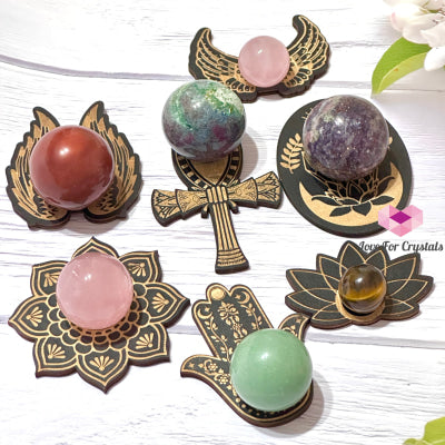 Sphere Wooden Stand (Assorted Designs) 50-70Mm