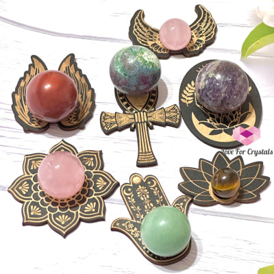 Sphere Wooden Stand (Assorted Designs) 50-70Mm