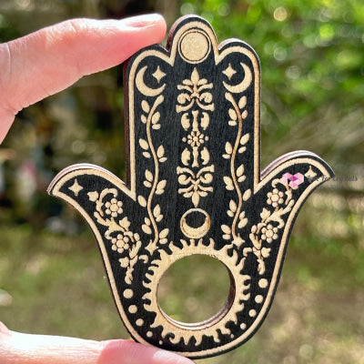 Sphere Wooden Stand (Assorted Designs) 50-70Mm Hamsa