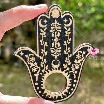 Sphere Wooden Stand (Assorted Designs) 50-70Mm Hamsa