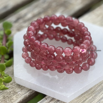 Strawberry Quartz Aaa Crystal Bracelet Bracelets & Bangles