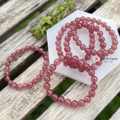 Strawberry Quartz Aaa Crystal Bracelet Bracelets & Bangles
