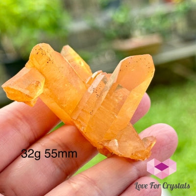 Tangerine Lemurian Quartz Cluster (Brazil) 32G 55Mm Raw Crystal