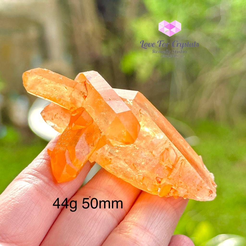 Tangerine Lemurian Quartz Cluster (Brazil) 44G 50Mm Raw Crystals