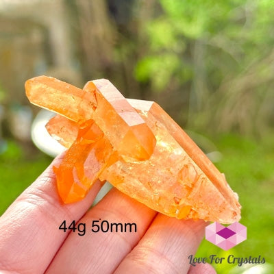Tangerine Lemurian Quartz Cluster (Brazil) 44G 50Mm Raw Crystals