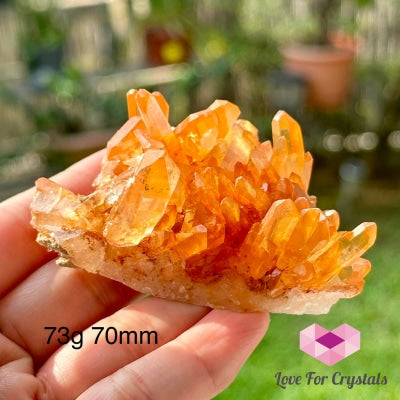 Tangerine Lemurian Quartz Cluster (Brazil) 73G 70Mm Raw Crystal