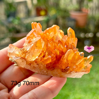 Tangerine Lemurian Quartz Cluster (Brazil) 73G 70Mm Raw Crystal
