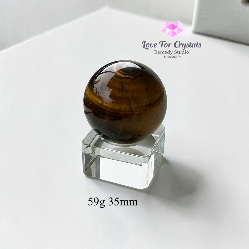 Tiger’s Eye Mini Sphere on glass stand - 59g 35mm - Crystal sphere