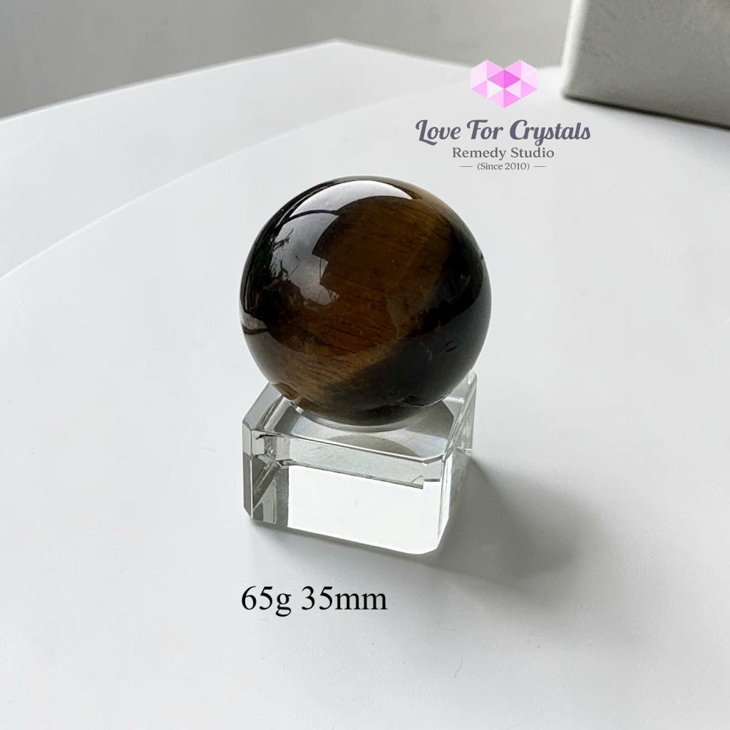 Tiger’s Eye Mini Sphere on glass stand - 65g 35mm - Crystal sphere