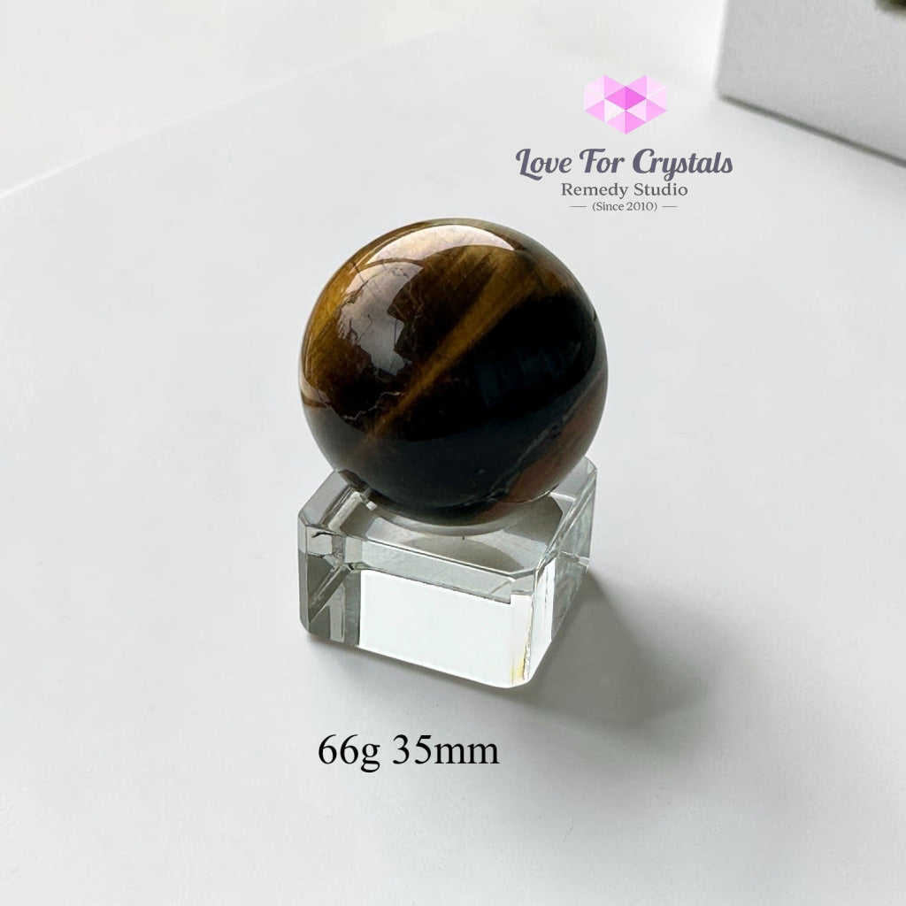 Tiger’s Eye Mini Sphere on glass stand - 66g 35mm - Crystal sphere