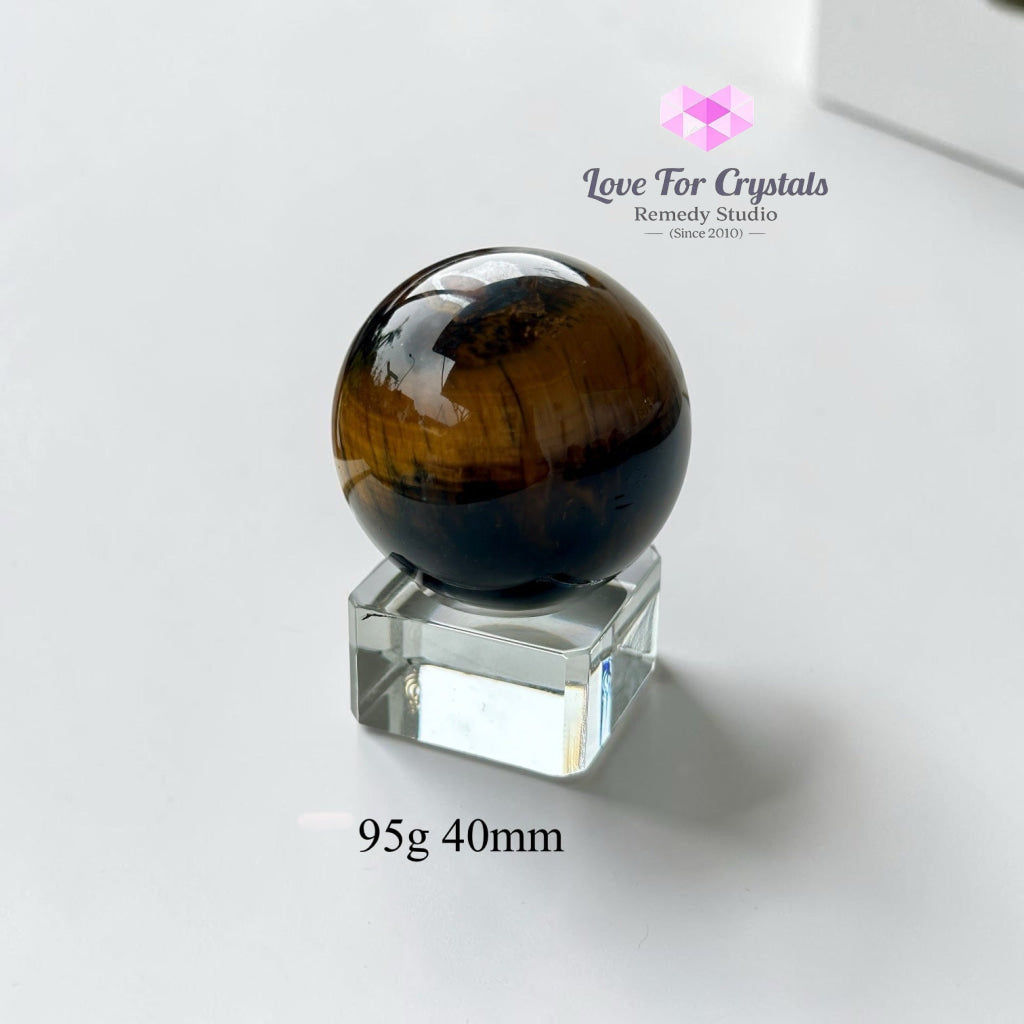 Tiger’s Eye Mini Sphere on glass stand - 95g 40mm - Crystal sphere