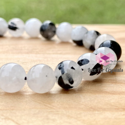 Tourmalinated Quartz Gemstone Energy Bracelet 8Mm Bracelets & Bangles