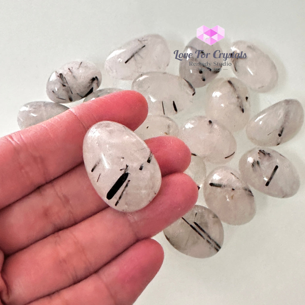 Tourmalinated Quartz Tumbled Stone 20-30mm, Protection - Random Piece - Tumbled Stones