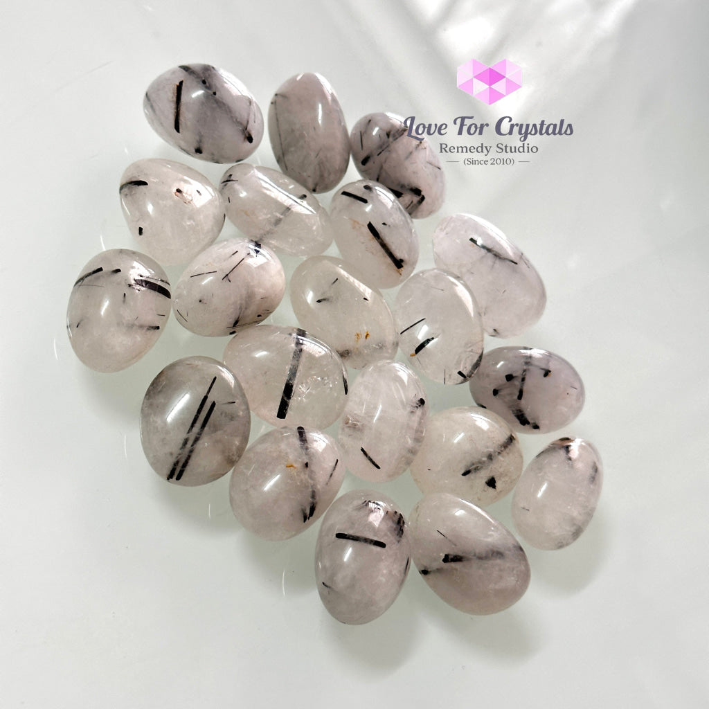 Tourmalinated Quartz Tumbled Stone 20-30mm, Protection - Random Piece - Tumbled Stones