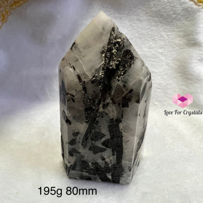 Tourmalinated (Tourmalated) Quartz Standing Point (Brazil) Tourmaline And 195G 80Mm