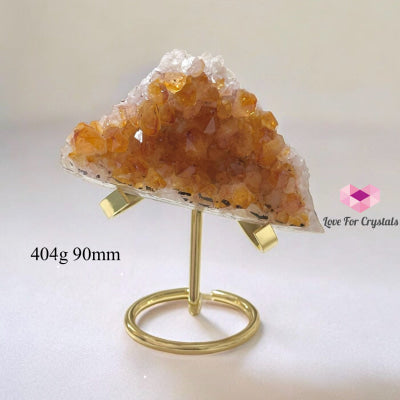 Wealth Magnet Citrine Druse with Stand (Pre-activated & attuned) 404g 90mm Raw