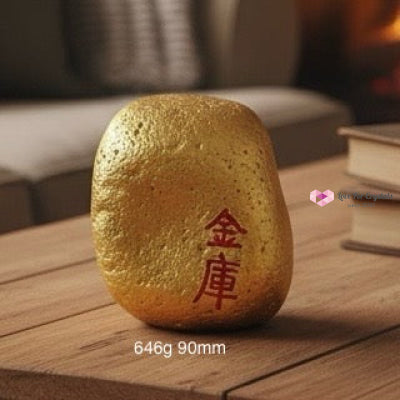 Wealth Vault Golden Altar Stone (Activated & Encoded) 646g 90mm Feng shui 2026
