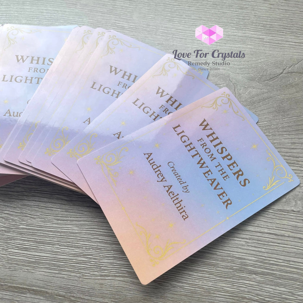 Whispers from the Lightweaver An Oracle Card Deck by Audrey Aelthira with FREE Crystal Wish Tree Bottle Oracle card