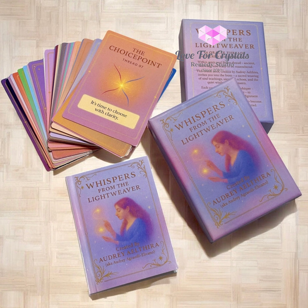 Whispers from the Lightweaver An Oracle Card Deck by Audrey Aelthira with FREE Crystal Wish Tree Bottle Oracle card