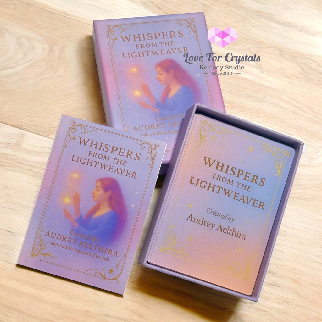 Whispers from the Lightweaver An Oracle Card Deck by Audrey Aelthira with FREE Crystal Wish Tree Bottle Oracle card