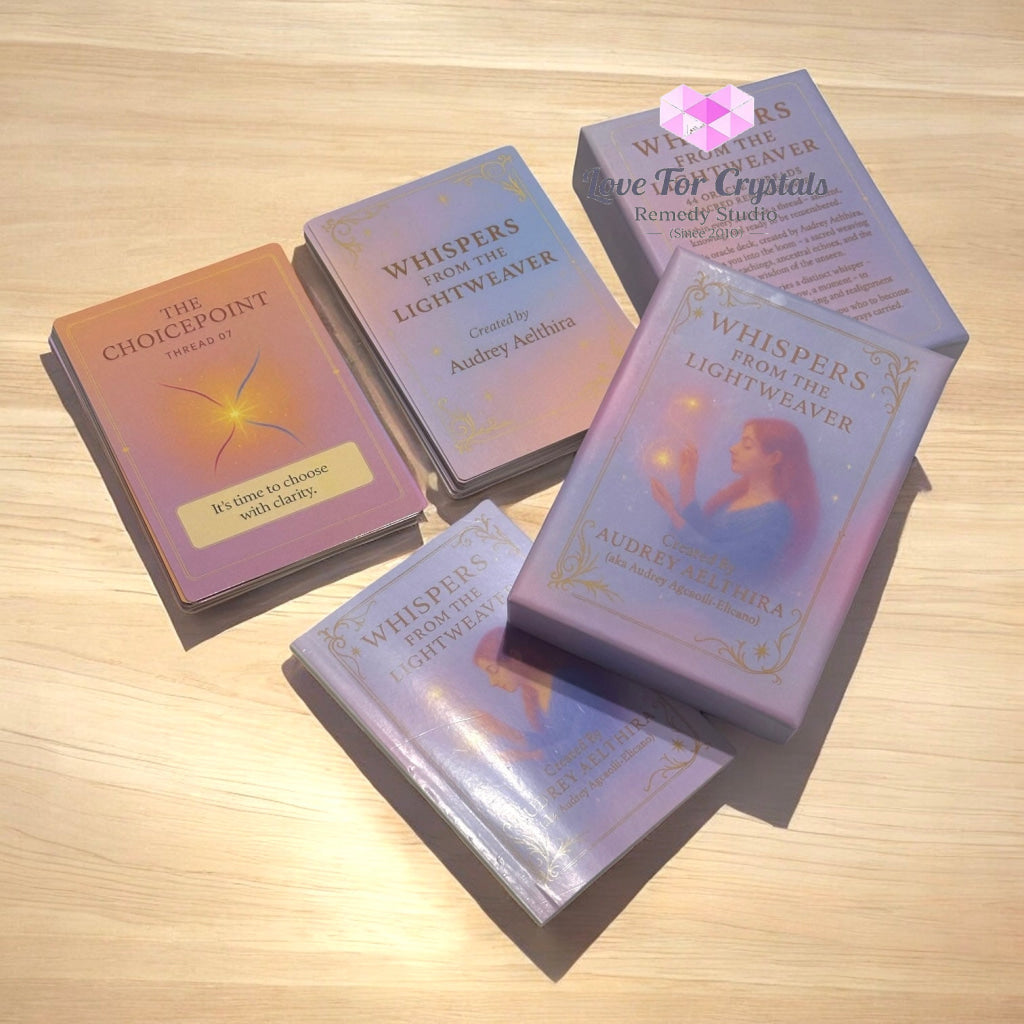 Whispers from the Lightweaver An Oracle Card Deck by Audrey Aelthira with FREE Crystal Wish Tree Bottle Oracle card