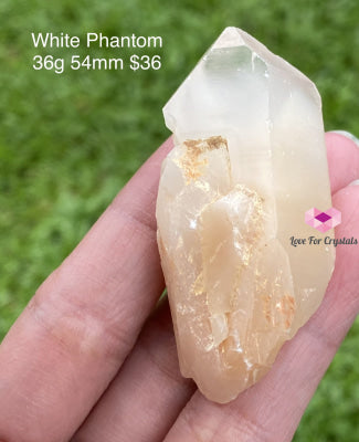 White Phantom Quartz Point (Brazil) Super Rare 36G 54Mm