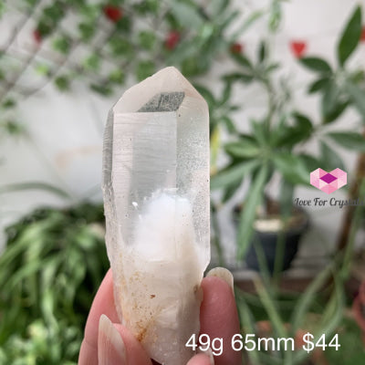 White Phantom Quartz Point (Brazil) Super Rare 49G 65Mm
