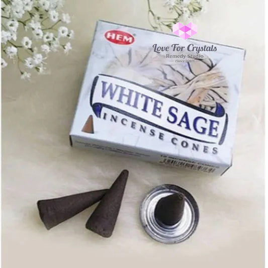 White Sage Cone Incense (Hem) Pack Of 10
