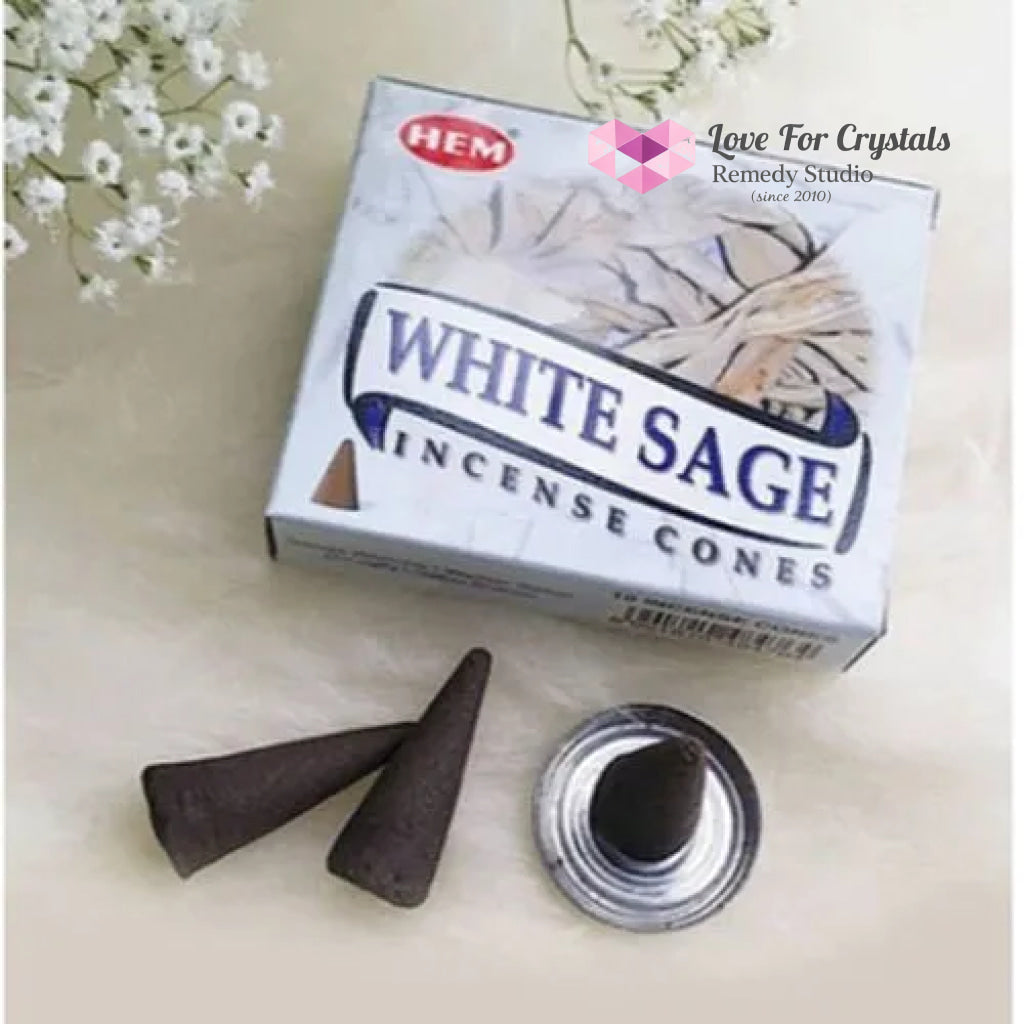 White Sage Cone Incense (Hem) Pack Of 10