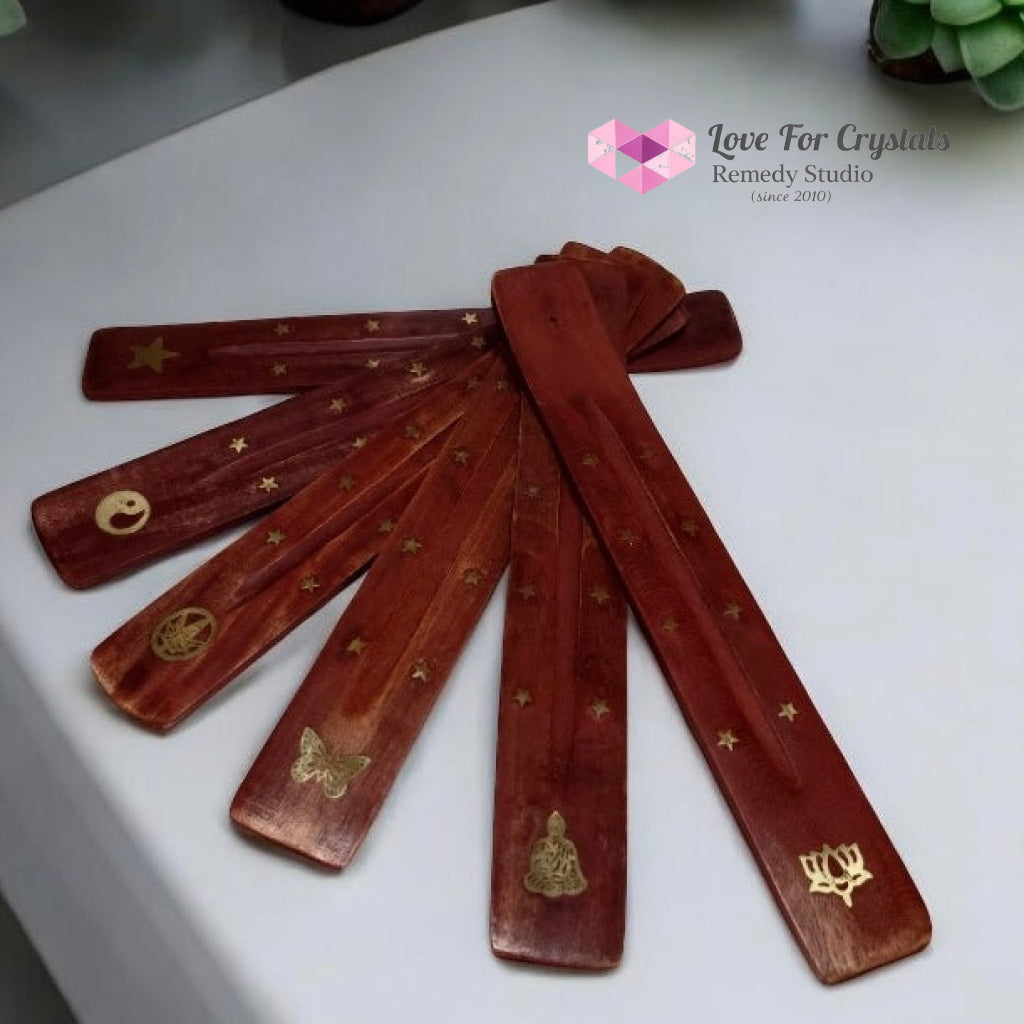 Wooden Incense Stick Holder (with Symbols)
