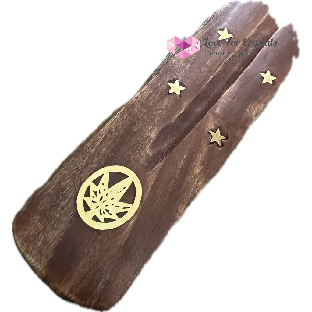 Wooden Incense Stick Holder (with Symbols) Leaf (Per Piece)