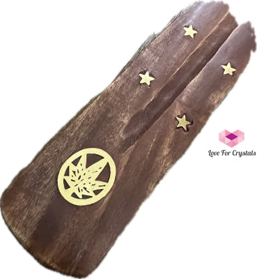 Wooden Incense Stick Holder (with Symbols) Leaf (Per Piece)