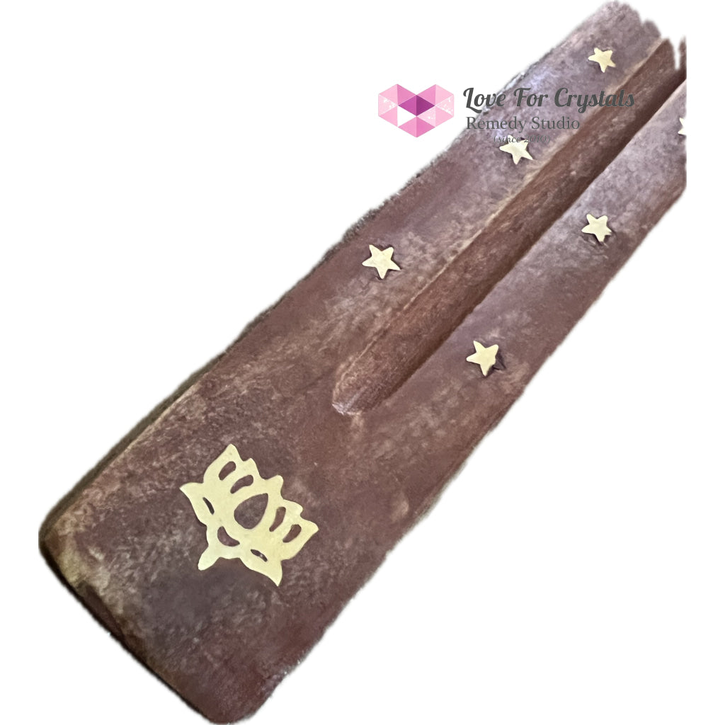 Wooden Incense Stick Holder (with Symbols) Lotus (Per Piece)