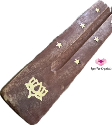 Wooden Incense Stick Holder (with Symbols) Lotus (Per Piece)