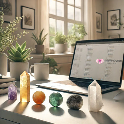 Work From Home Energy Crystal Set (Citrine Fluorite Hematite & White Jade) Sets
