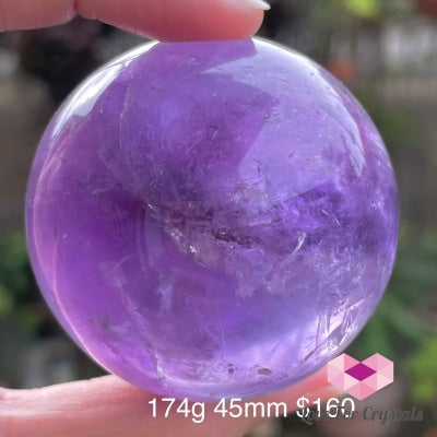 Amethyst Crystal Sphere (Aaa) Brazil 174G 45Mm Polished Stones