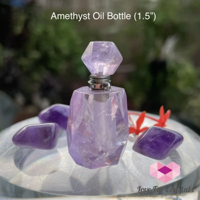 Amethyst Crystal Carved Bottle For Oils 1.5