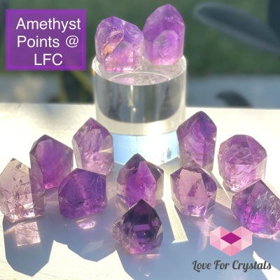 Amethyst Polished Points Aaaa Grade (Gem Quality) Brazil Stones