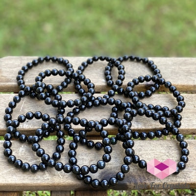 Black Obsidian 8Mm Bracelet Bracelets & Bangles