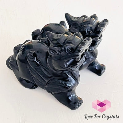 Black Obsidian Pixiu 9Cm (Pair) Crystal Carving