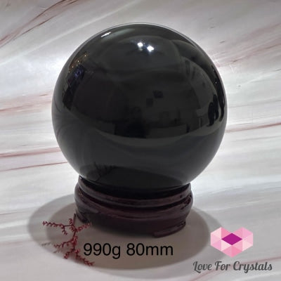Black Obsidian Sphere (Mexico) 990G 80Mm