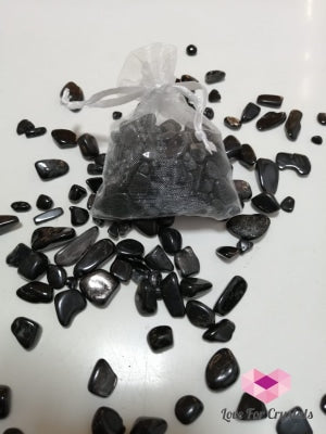 Black Tourmaline Chips 100Gm Tumbled Stones
